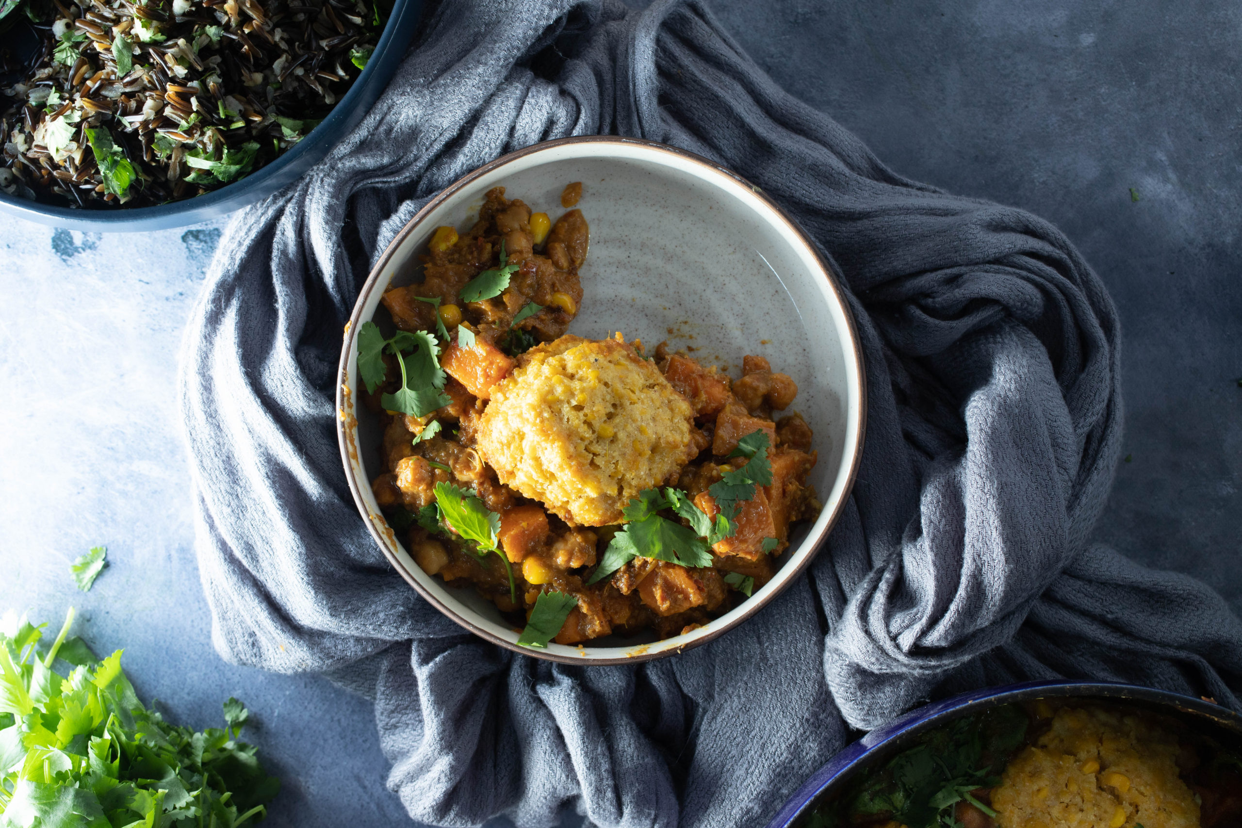 Massaman Curry with Corn & Chickpea Dumplings (One-Pot)